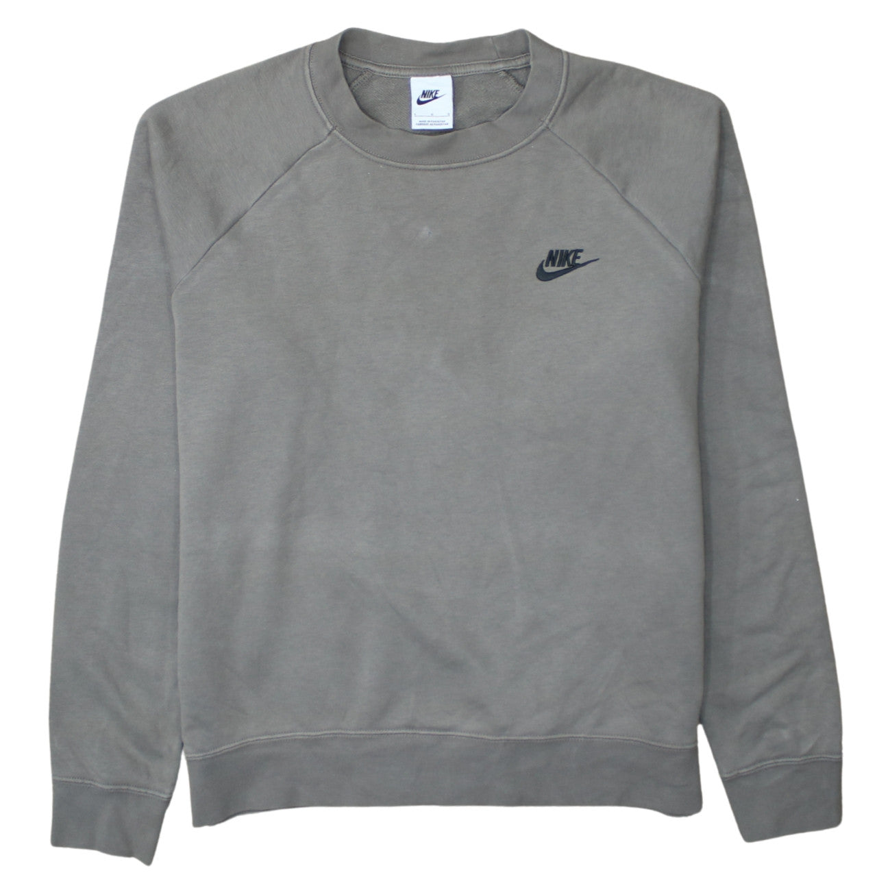 Nike Men's Grey Crew Neck Long Sleeve Pullover Sweatshirt L