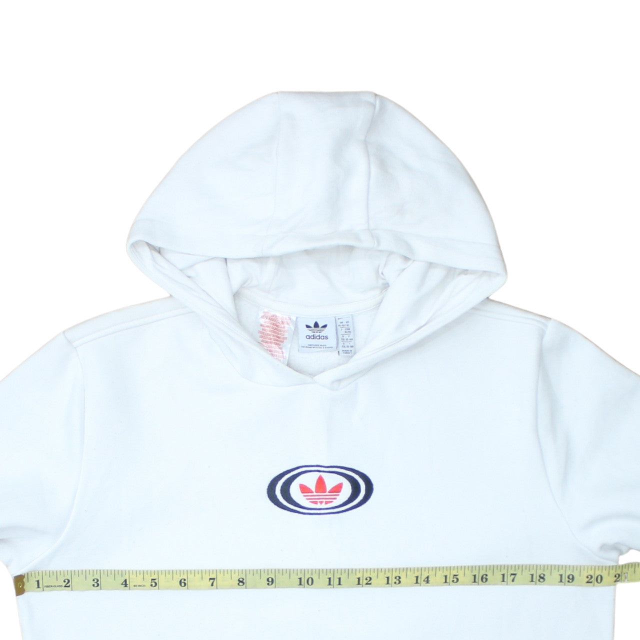 Adidas Boys White XL Pullover Hoodie with Trefoil Logo Print