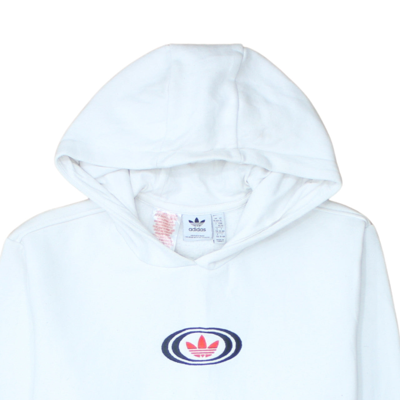 Adidas Boys White XL Pullover Hoodie with Trefoil Logo Print