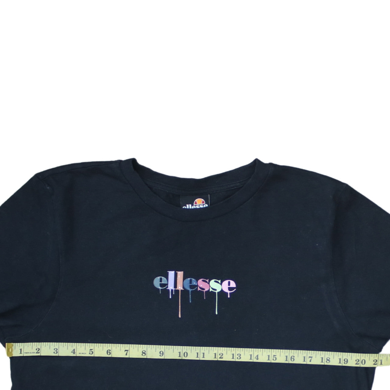 Ellesse Women's Black Cotton Short Sleeve T-Shirt UK 14