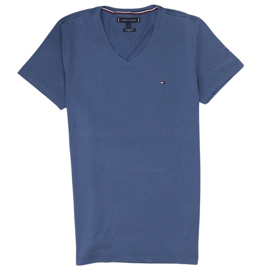 Tommy Hilfiger Men's Blue Slim Fit V-Neck Cotton T-Shirt Size S