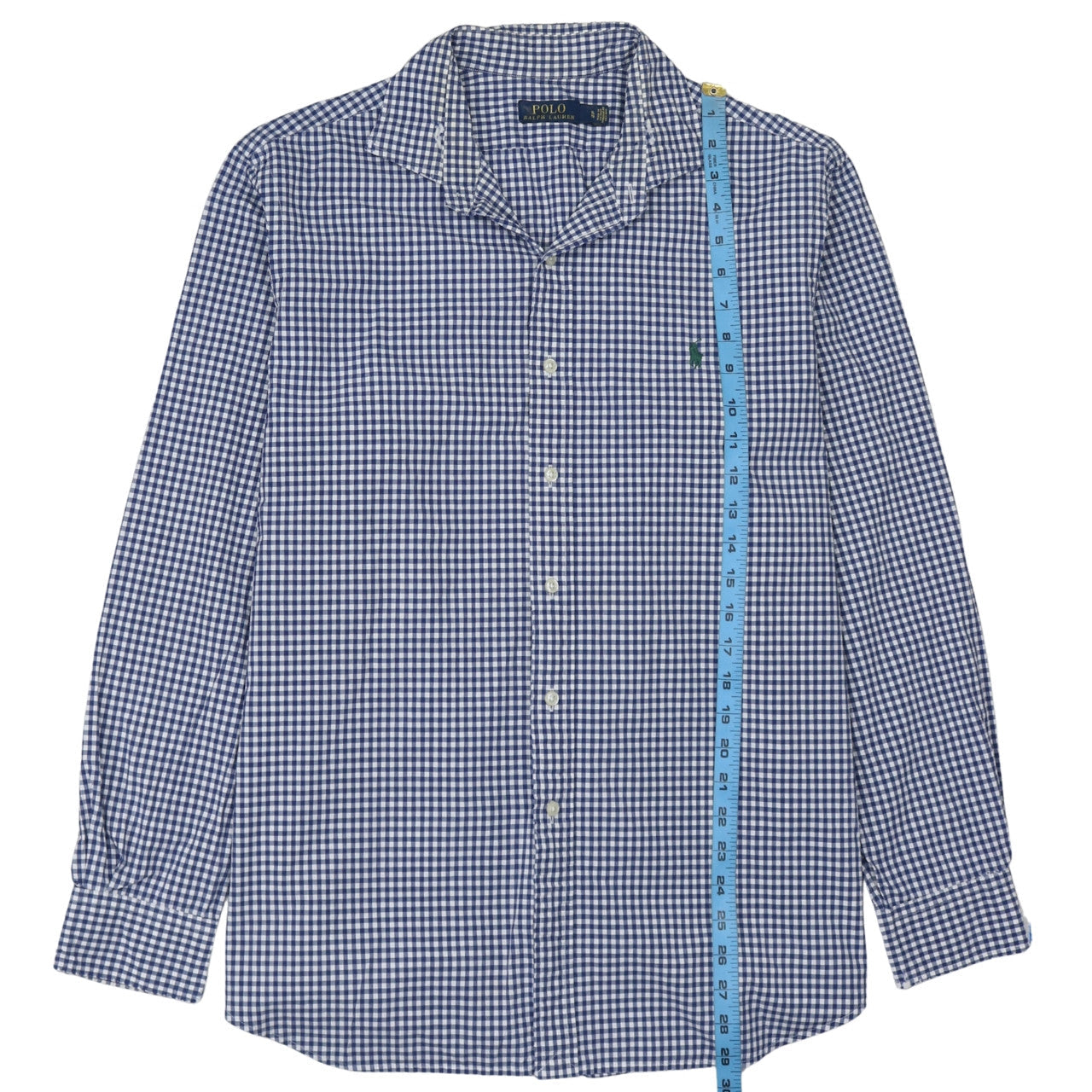 Ralph Lauren Men's Blue Check Cotton Long Sleeve Button-Down Shirt XL