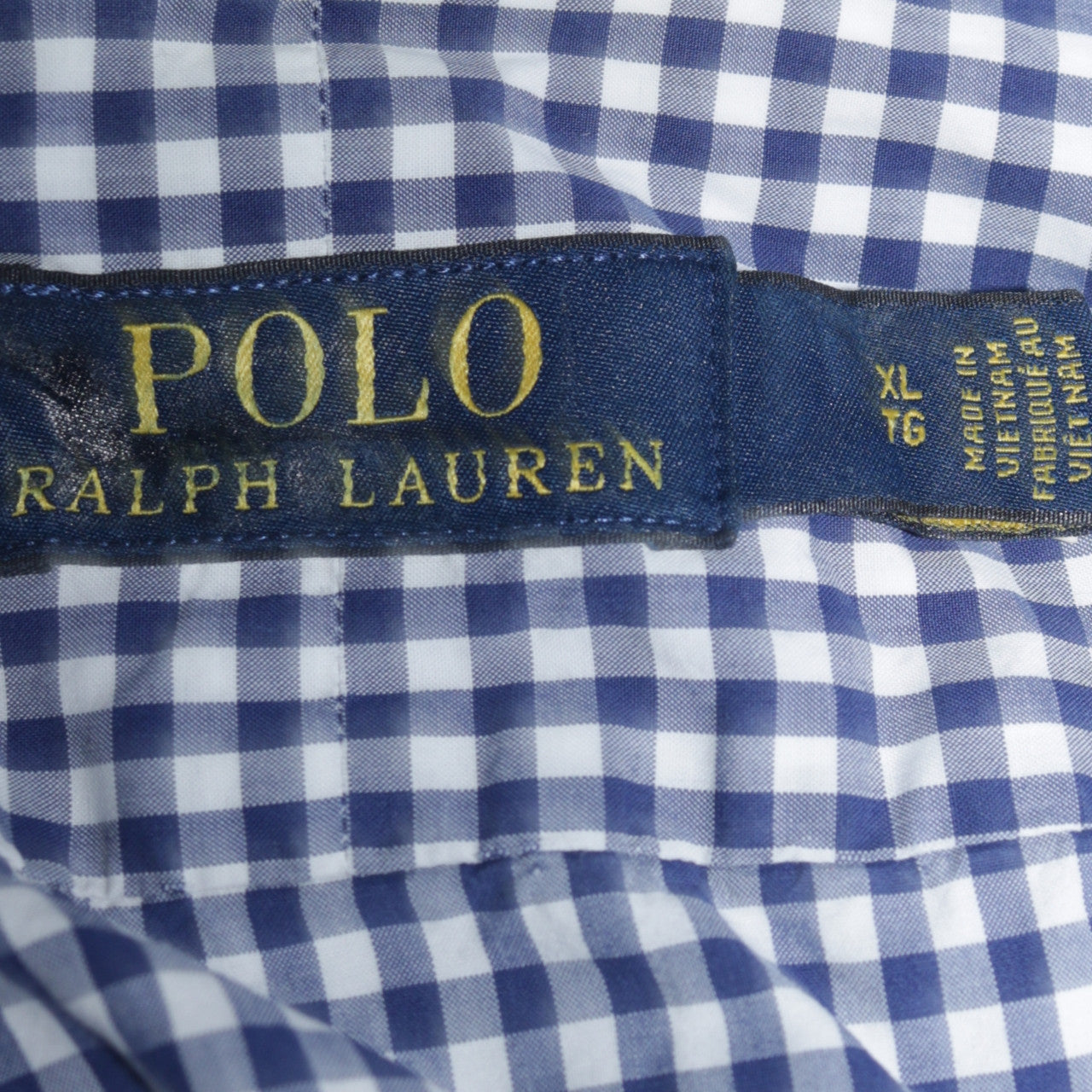 Ralph Lauren Men's Blue Check Cotton Long Sleeve Button-Down Shirt XL
