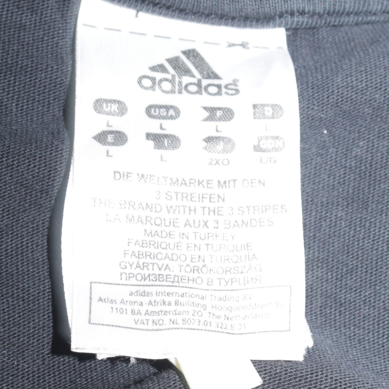 Adidas Men's Black Graphic Print Cotton Short Sleeve T-Shirt Size L