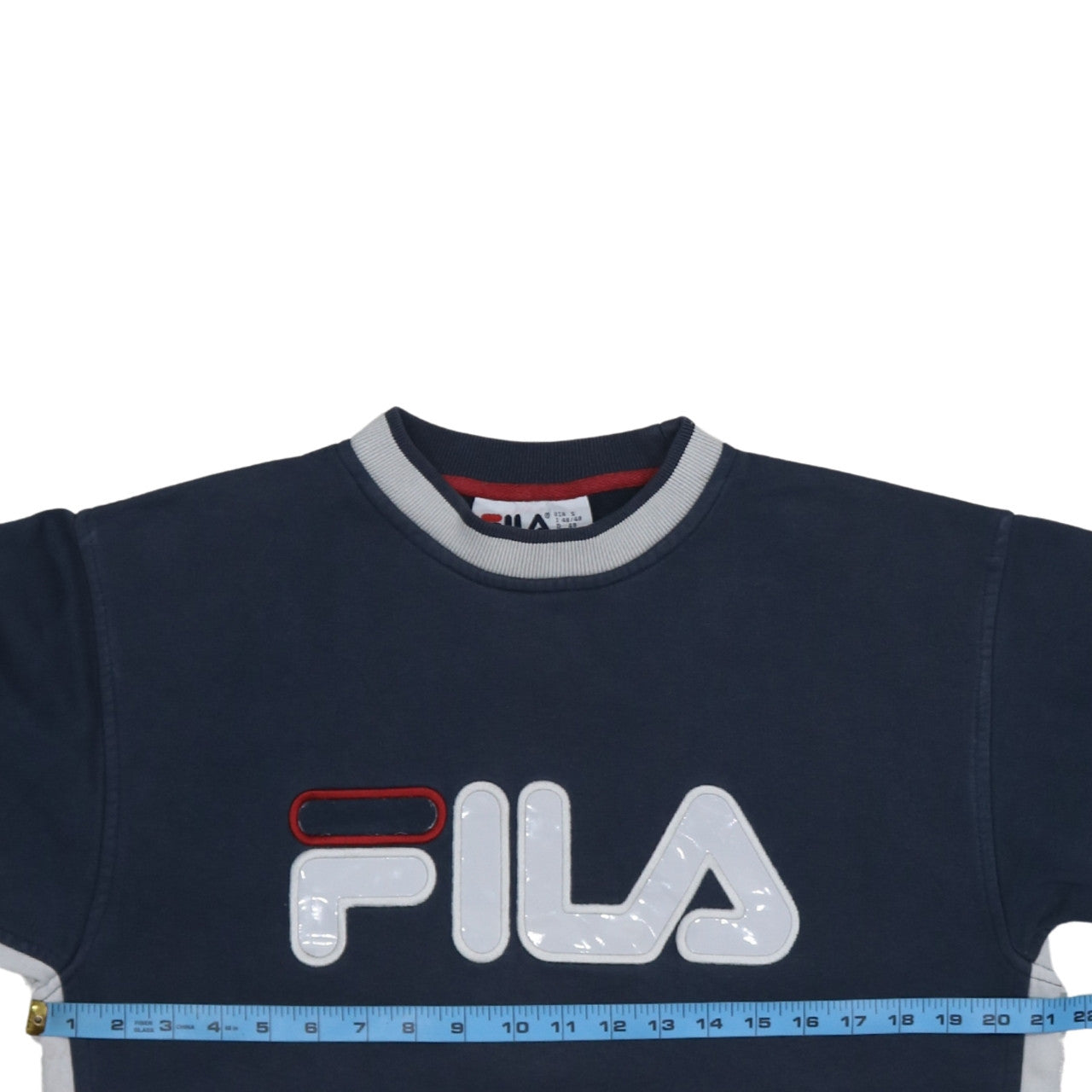 FILA Men's Blue Logo Pullover Sweatshirt Size S Crew Neck