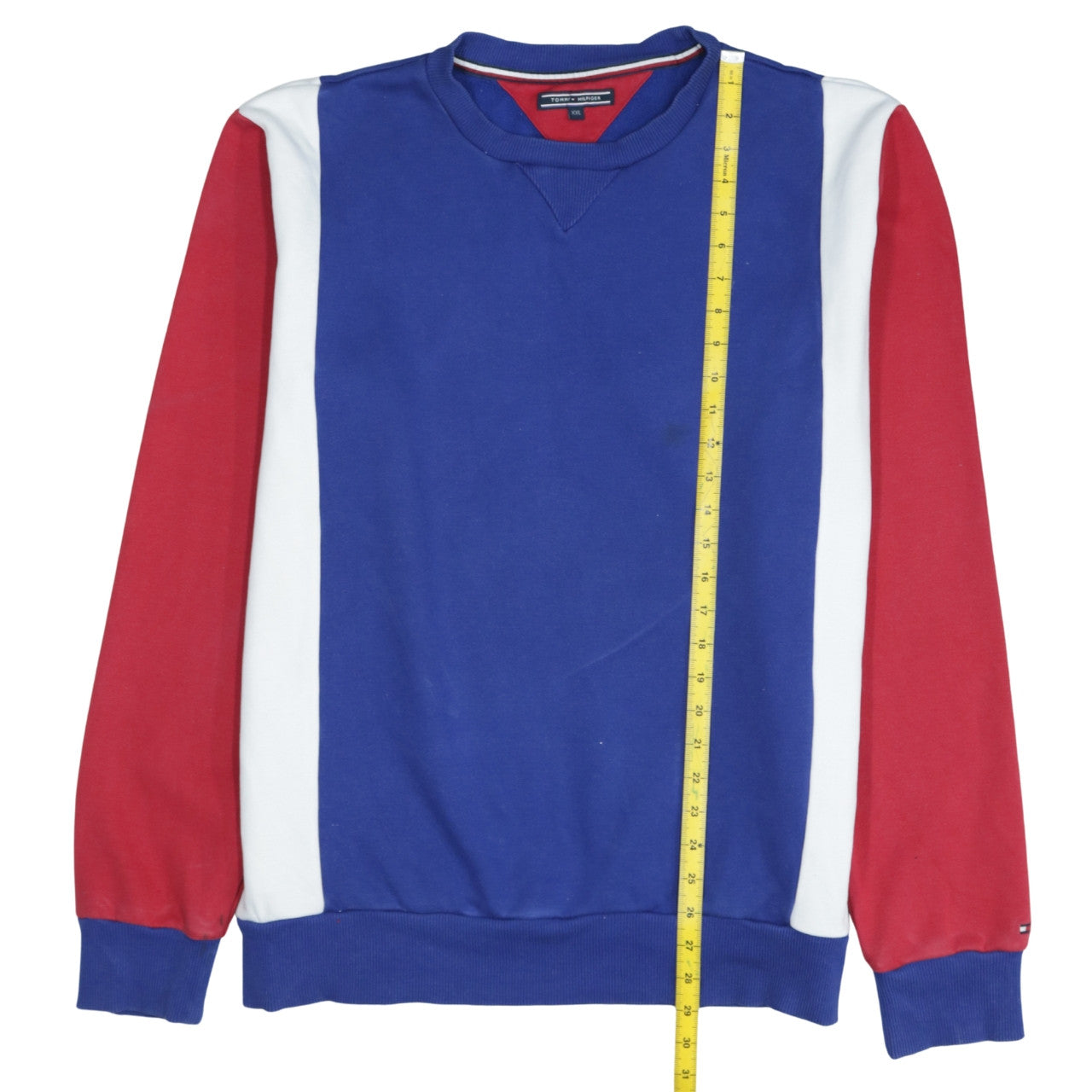 Tommy Hilfiger Men Blue Red White Colour Block Sweatshirt 2XL