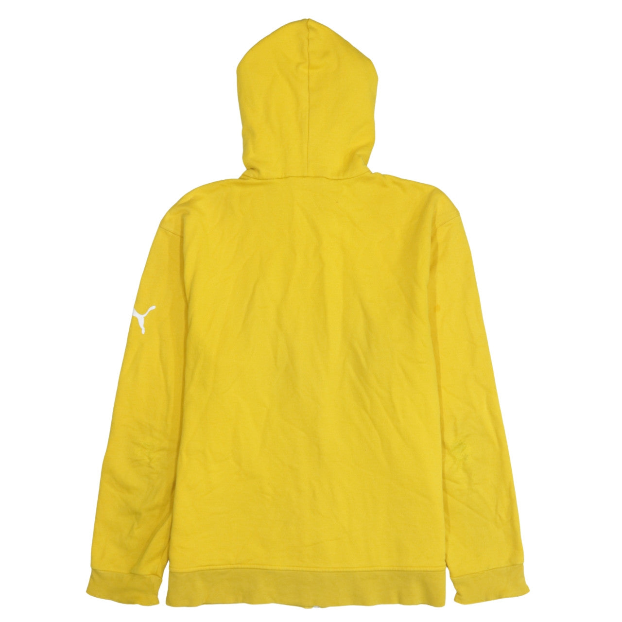Puma Men's Yellow Full Zip Hoodie S Sports Logo Sweatshirt