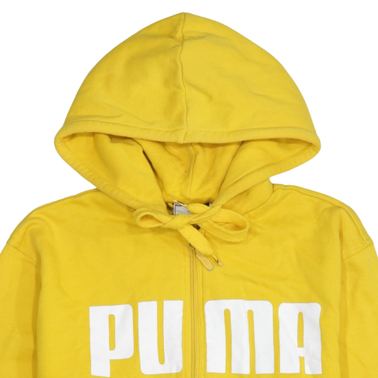 Puma Men's Yellow Full Zip Hoodie S Sports Logo Sweatshirt