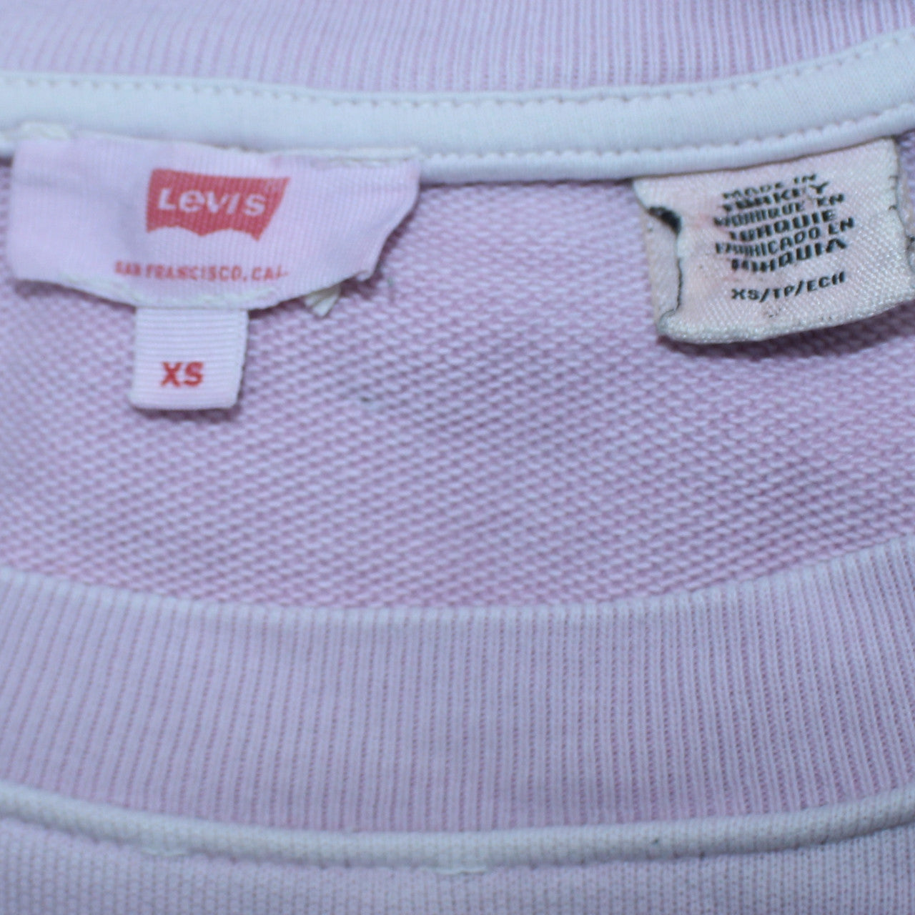 Levi's Womens XS Pink Crew Neck Pullover Sweatshirt