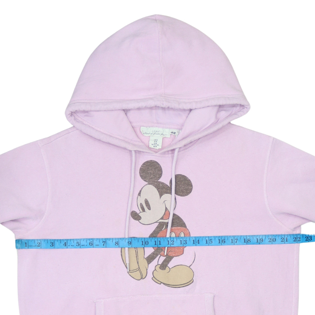 H&M Disney Women Pink Mickey Mouse Pullover Hoodie Size 12 Cotton Blend