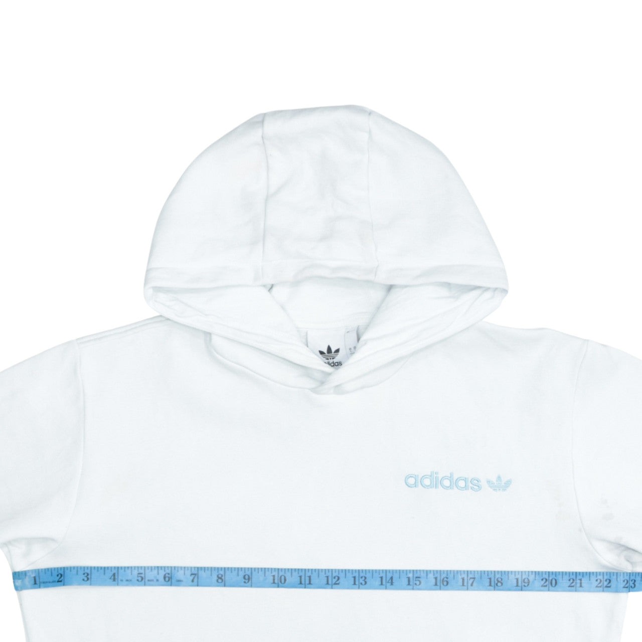 adidas Men's White Pullover Hoodie Small Logo Graphic Print