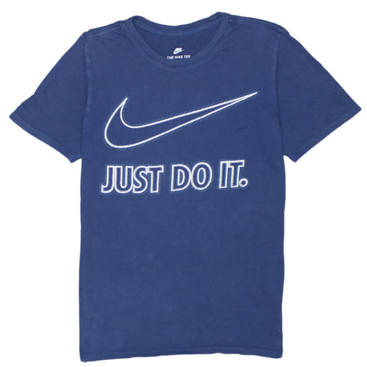 Nike Men's Blue Cotton Athletic Fit Just Do It T-Shirt Size S