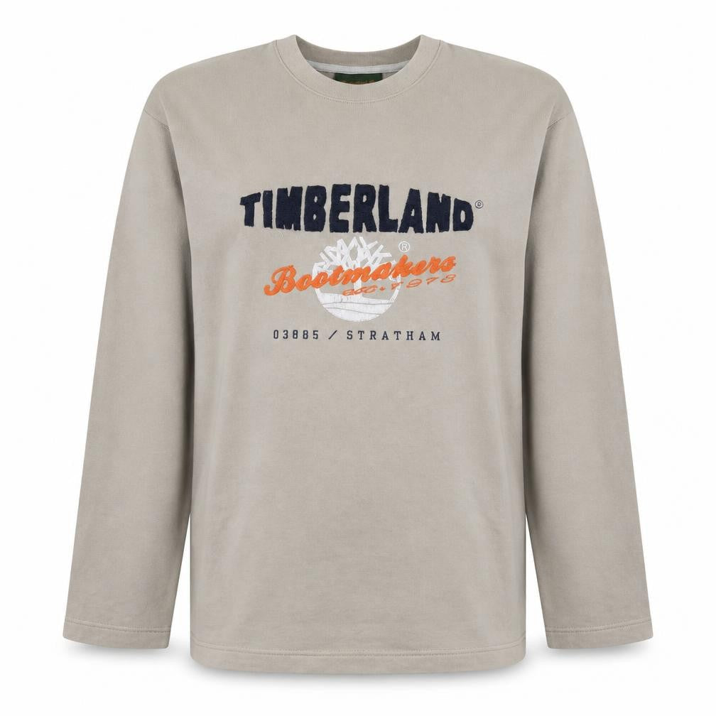 Timberland Women's Beige Embroidered Sweatshirt Size 16 Cotton Pullover