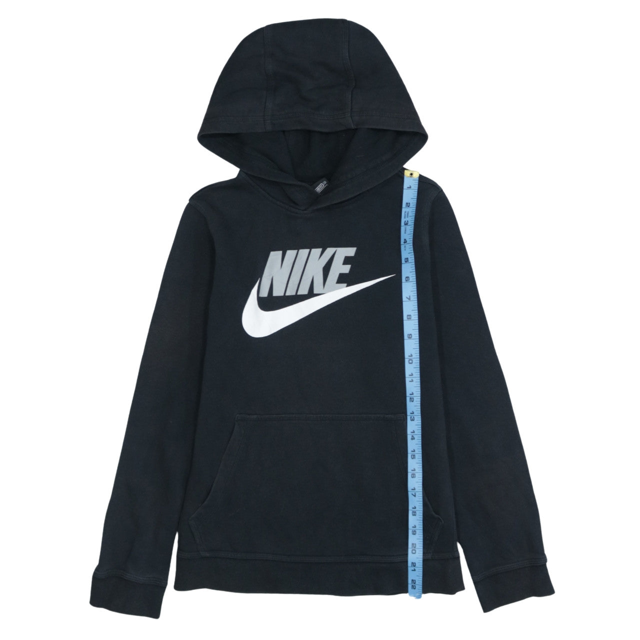 Nike Boys Black Pullover Hoodie 13-14 Years Standard Fit Logo Fleece Jumper