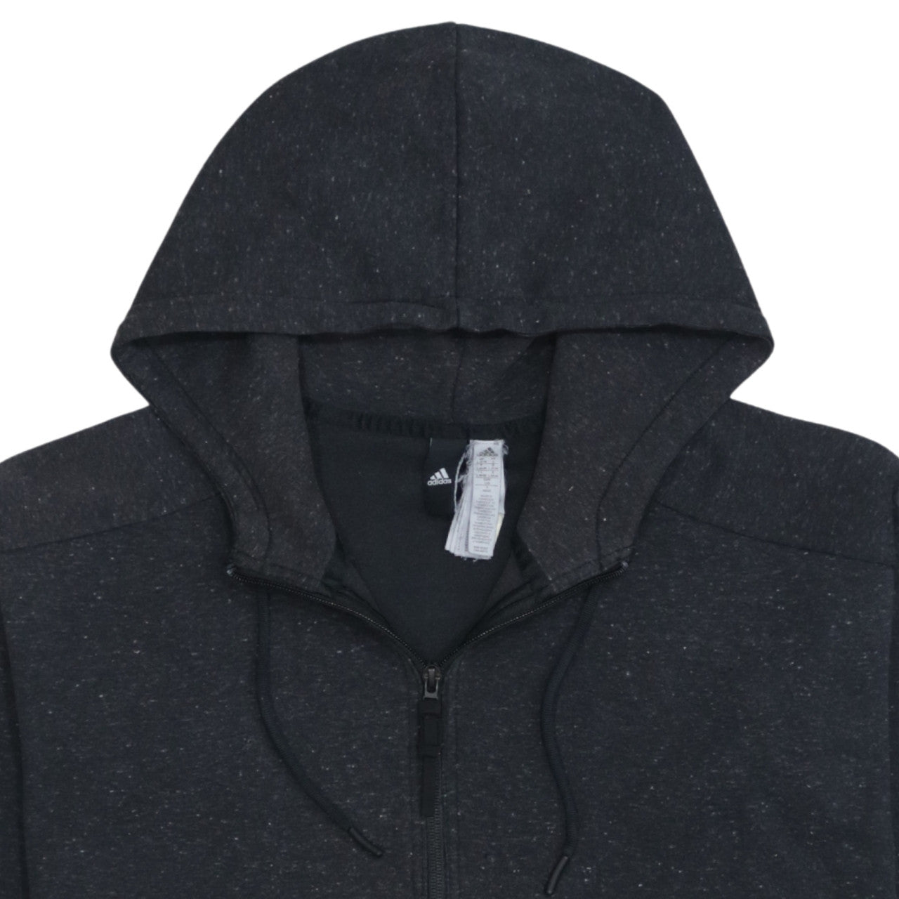 Adidas Women Black Full Zip Hoodie Size 16-18 L Hooded Sweatshirt