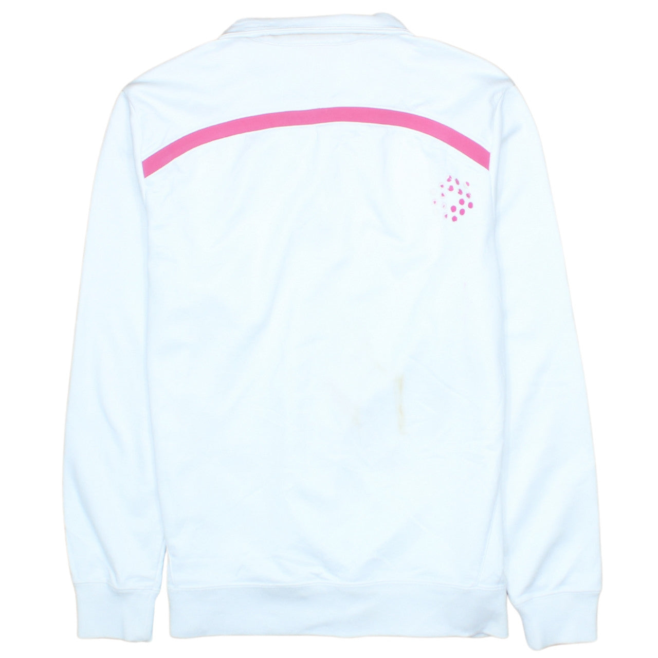 Puma Women's White Pink 1/4 Zip Pullover Sweatshirt M