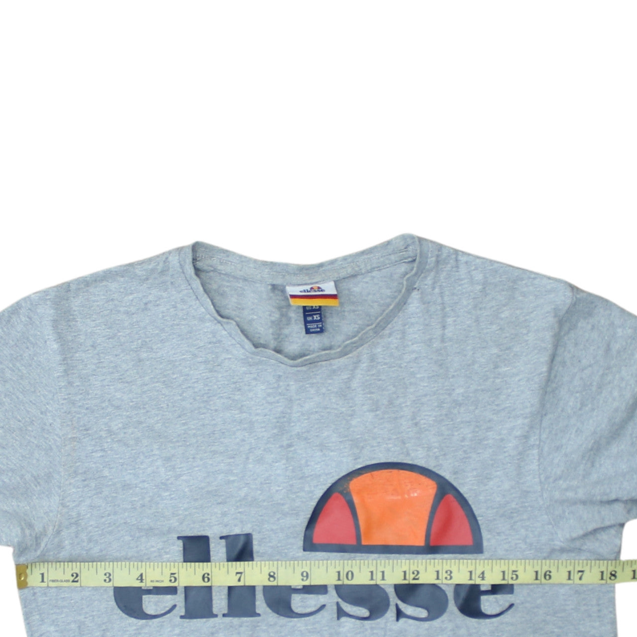 Ellesse Men's Grey XS Short Sleeve Logo Cotton T-Shirt