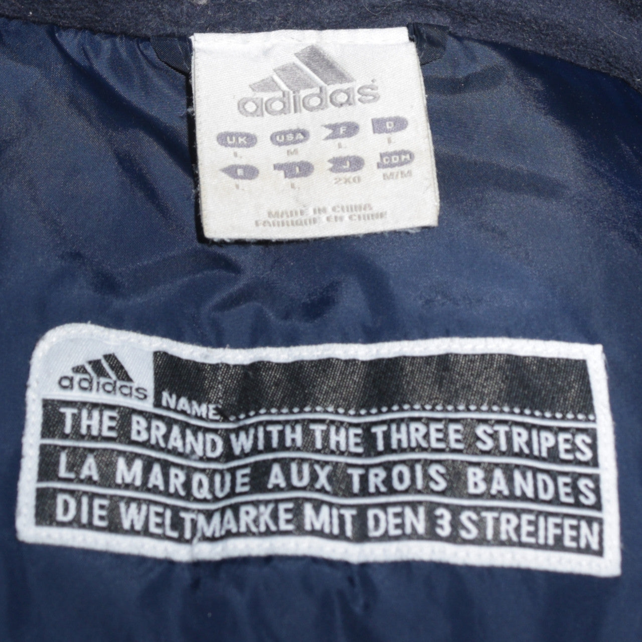 Adidas Men’s Blue Hooded Parka Jacket Size M Water Resistant
