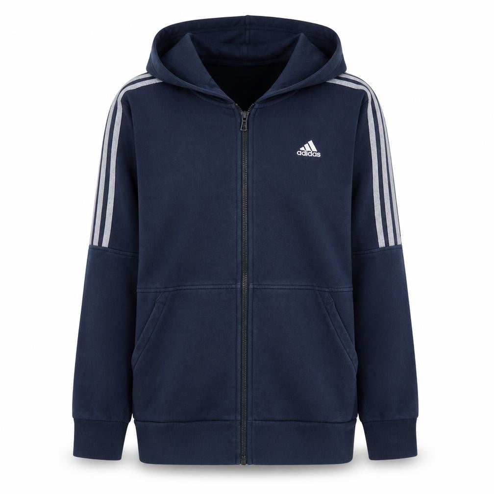 Adidas Mens Blue Full Zip Hoodie Size M Sports Fleece