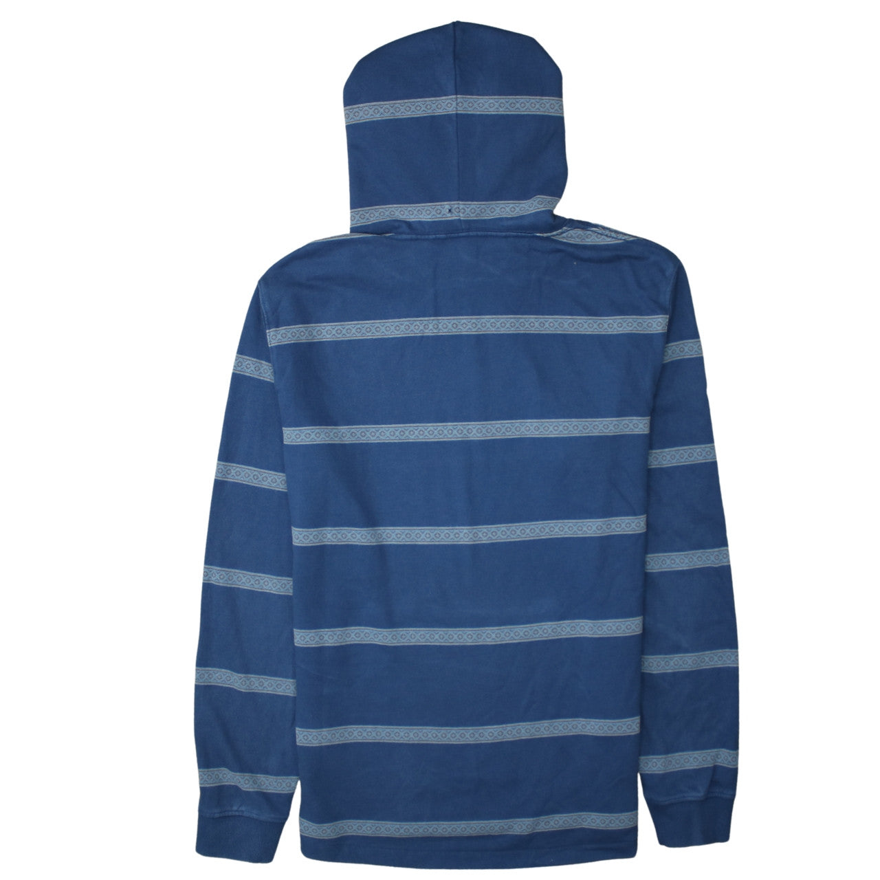 Quiksilver Men's Blue Striped Pullover Hoodie Size L