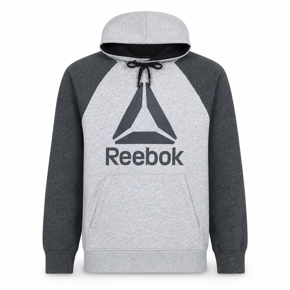Reebok Mens Grey Pullover Hoodie Medium Sportswear Sweatshirt