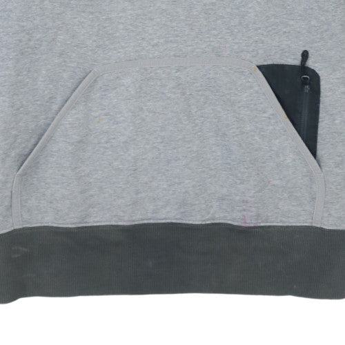 Nike Men's Grey Pullover Hoodie M Sports Logo Pocket Sweatshirt