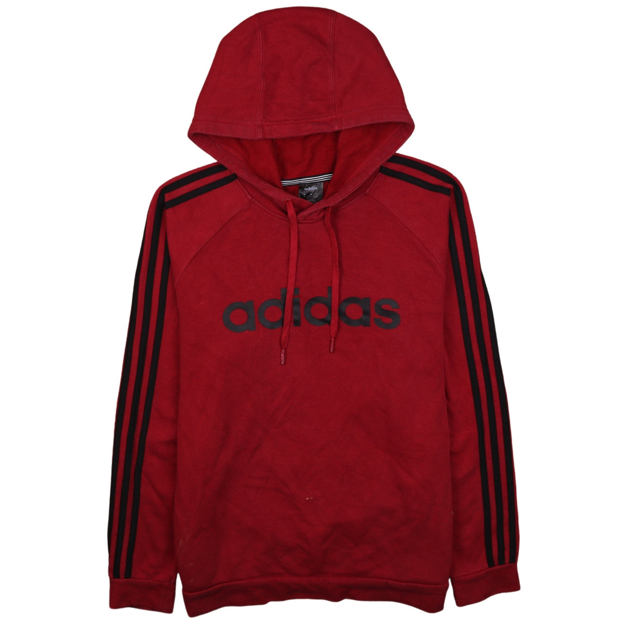 Adidas Men's Red Pullover Hoodie Medium Regular Fit Fleece