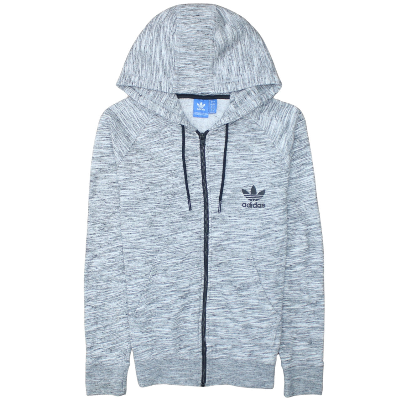 Adidas Women Grey Full Zip Hoodie Size 16 Hooded Sweatshirt