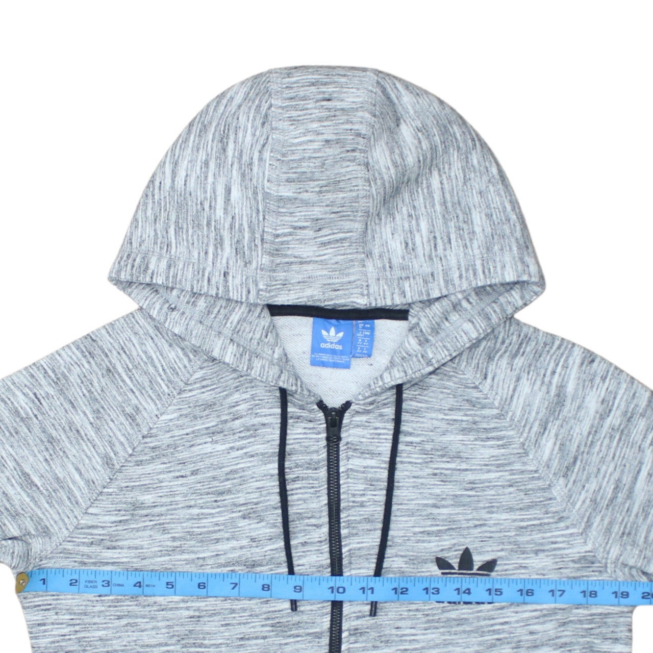 Adidas Women Grey Full Zip Hoodie Size 16 Hooded Sweatshirt