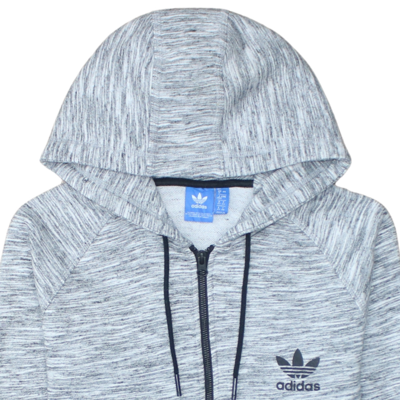 Adidas Women Grey Full Zip Hoodie Size 16 Hooded Sweatshirt