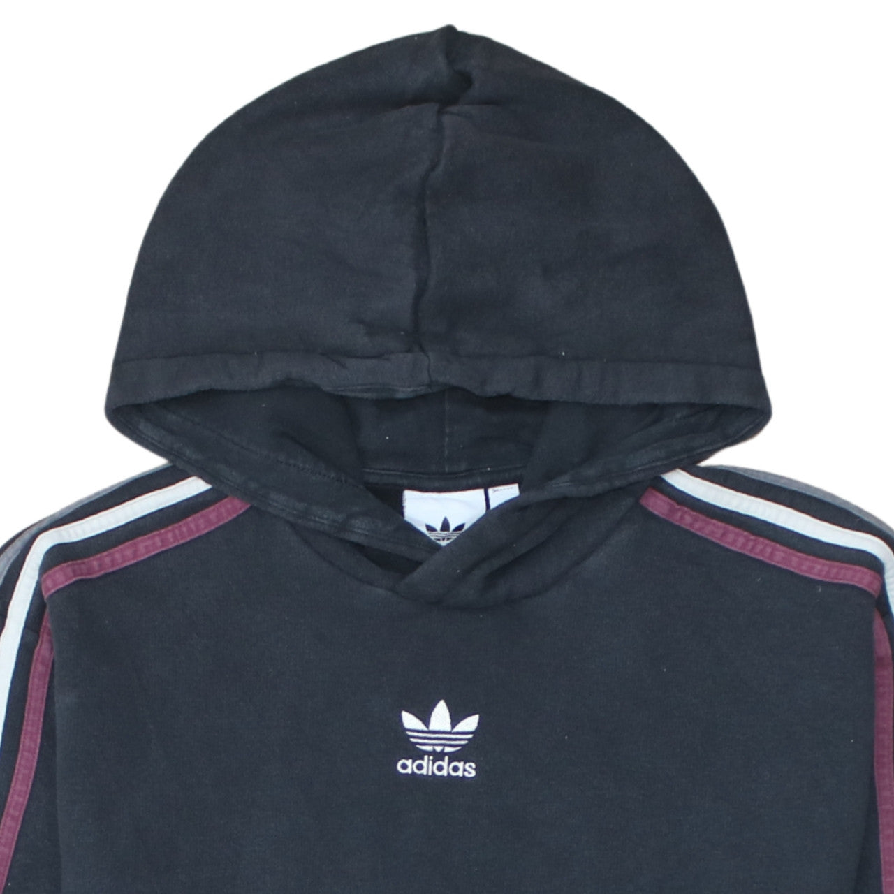 Adidas Men Black Hoodie Medium Pullover Cotton Blend Casual