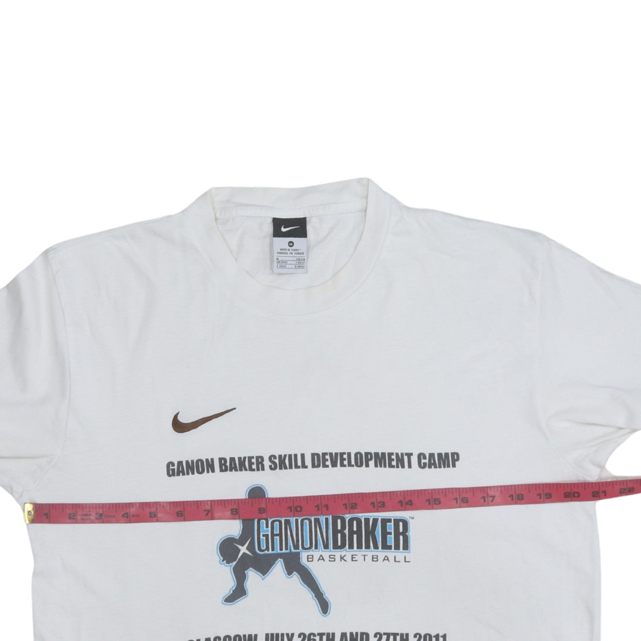 Nike Men's White Medium Ganon Baker Basketball Graphic T-Shirt