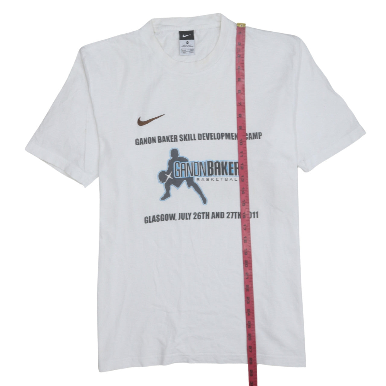 Nike Men's White Medium Ganon Baker Basketball Graphic T-Shirt