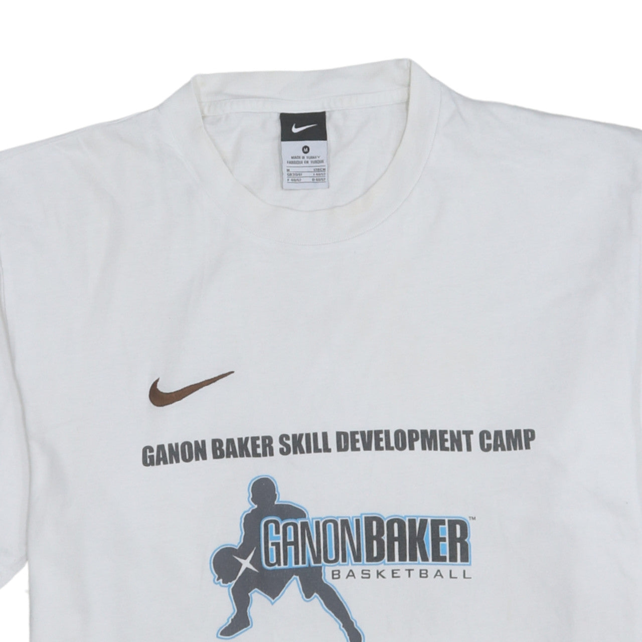 Nike Men's White Medium Ganon Baker Basketball Graphic T-Shirt