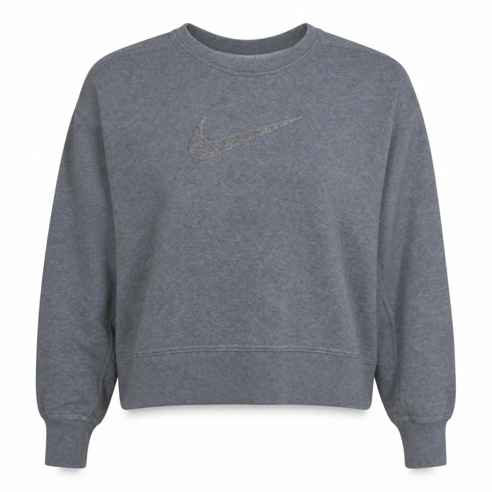 Nike Women Grey Logo Crew Neck Pullover Sweatshirt Size L