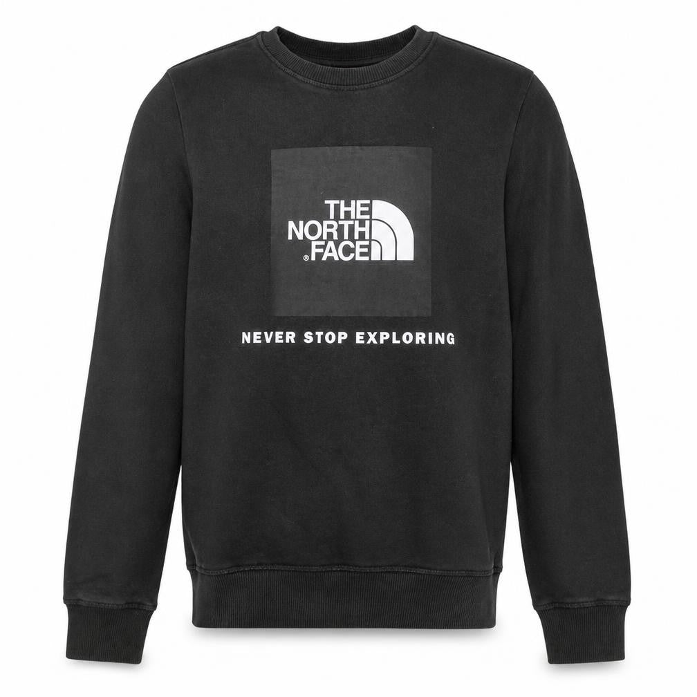 The North Face Boys Black Pullover Sweatshirt L Graphic Logo Crew Neck