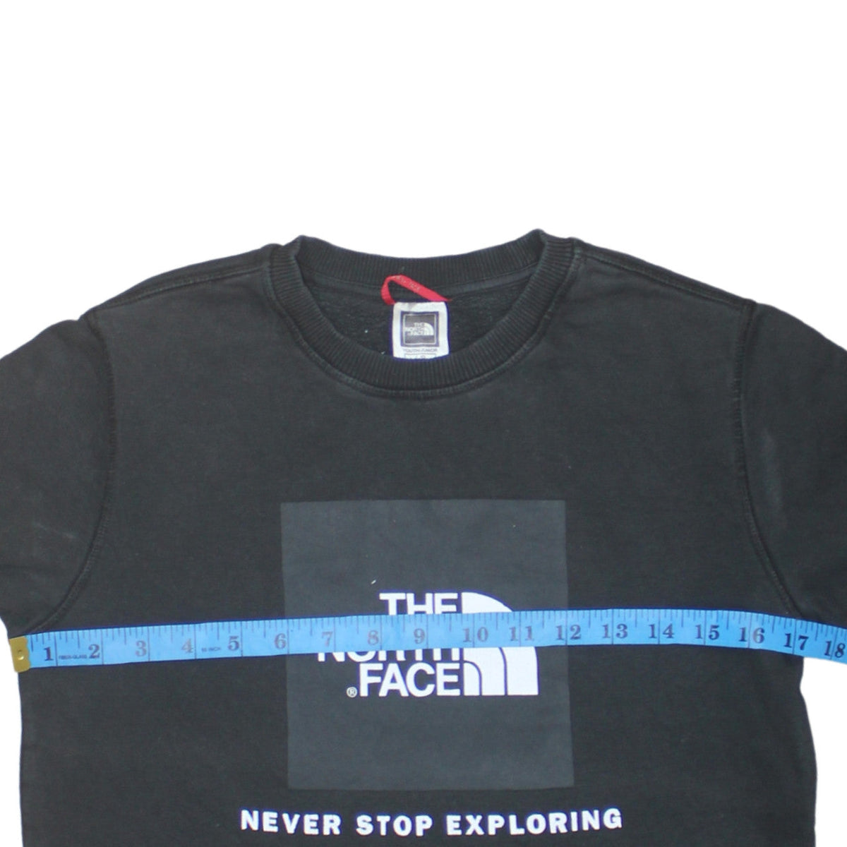 The North Face Boys Black Pullover Sweatshirt L Graphic Logo Crew Neck