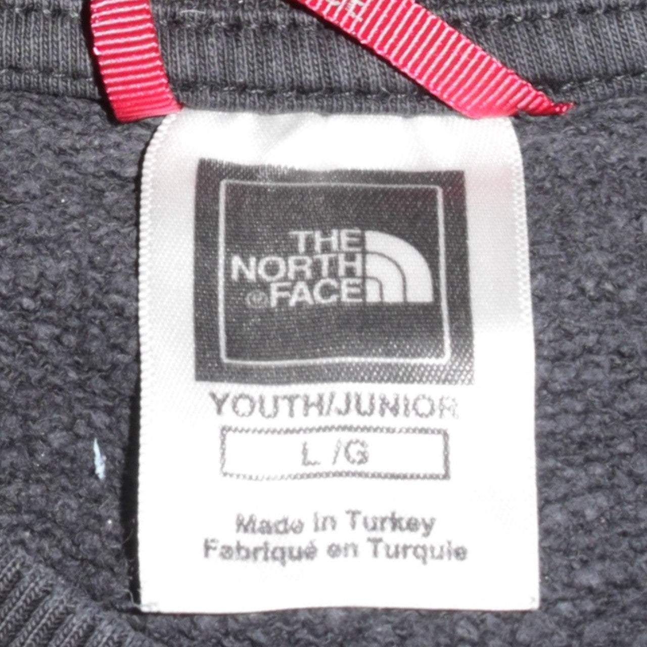 The North Face Boys Black Pullover Sweatshirt L Graphic Logo Crew Neck