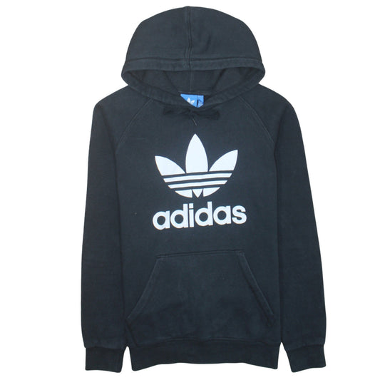 Adidas Men's Black Pullover Hoodie Size M Regular Fit Fleece Logo Sweatshirt