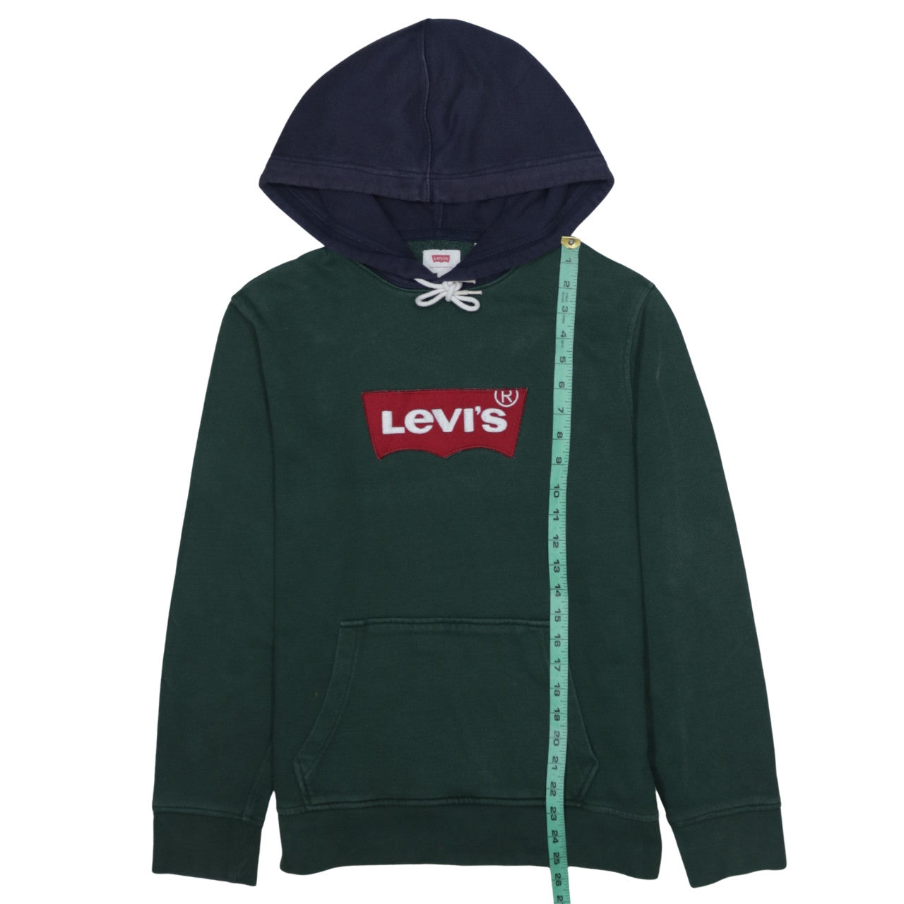 Levi’s Mens Green & Navy Pullover Hoodie S Logo Sweatshirt