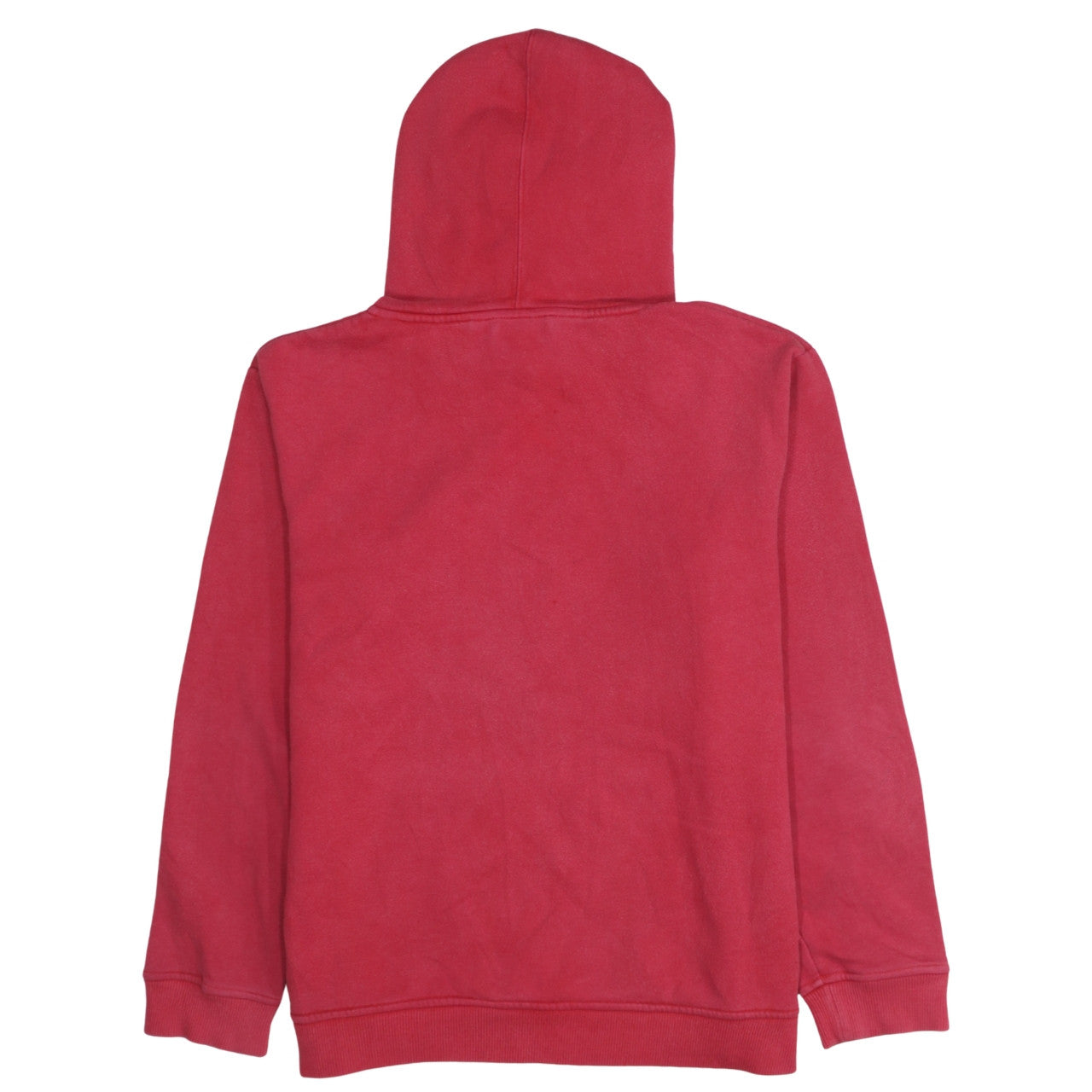 Adidas Mens Red Pullover Hoodie M Logo Graphic Fleece Sweatshirt