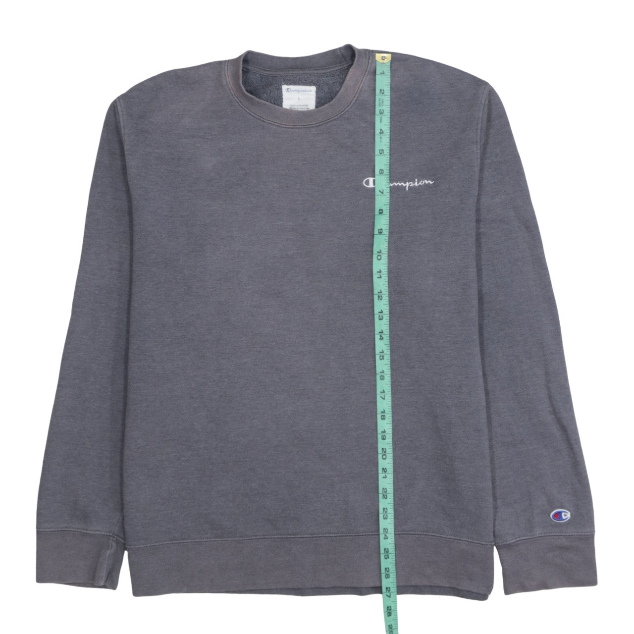 Champion Men's Grey Crew Neck Sweatshirt Size L Cotton Blend