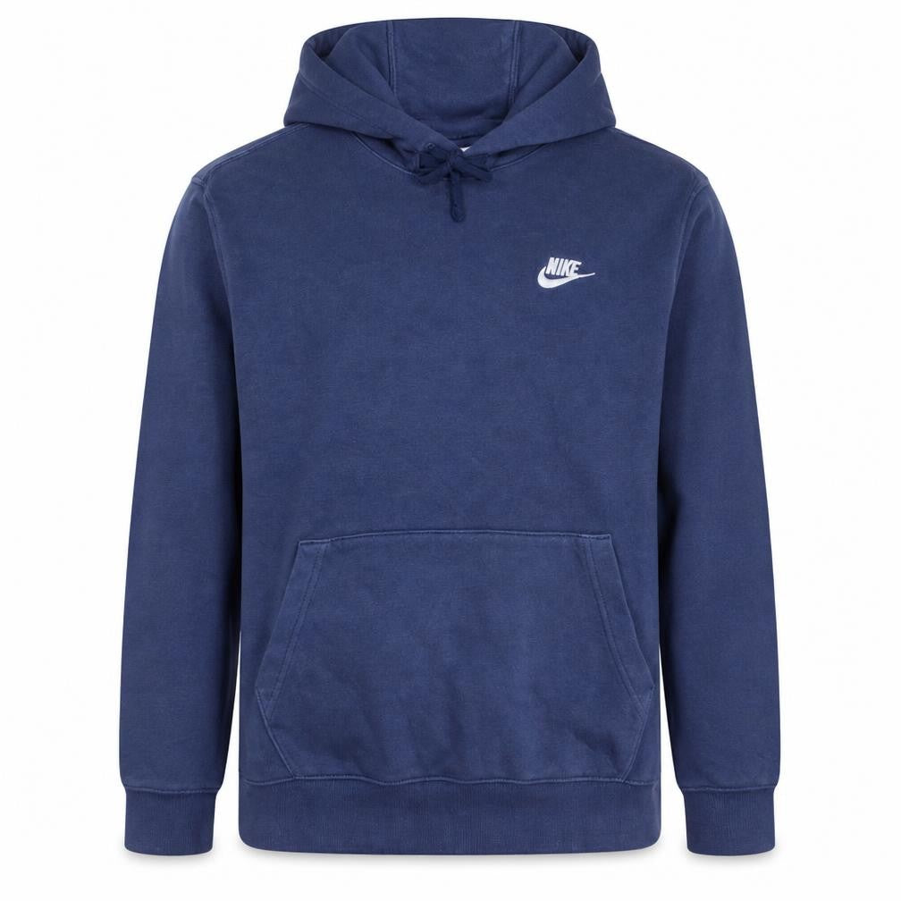 Nike Men's Blue Pullover Hoodie Small Logo Fleece Sweatshirt