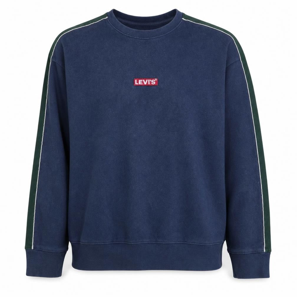 Levi's Men's Blue Crew Neck Logo Pullover Sweatshirt Size M