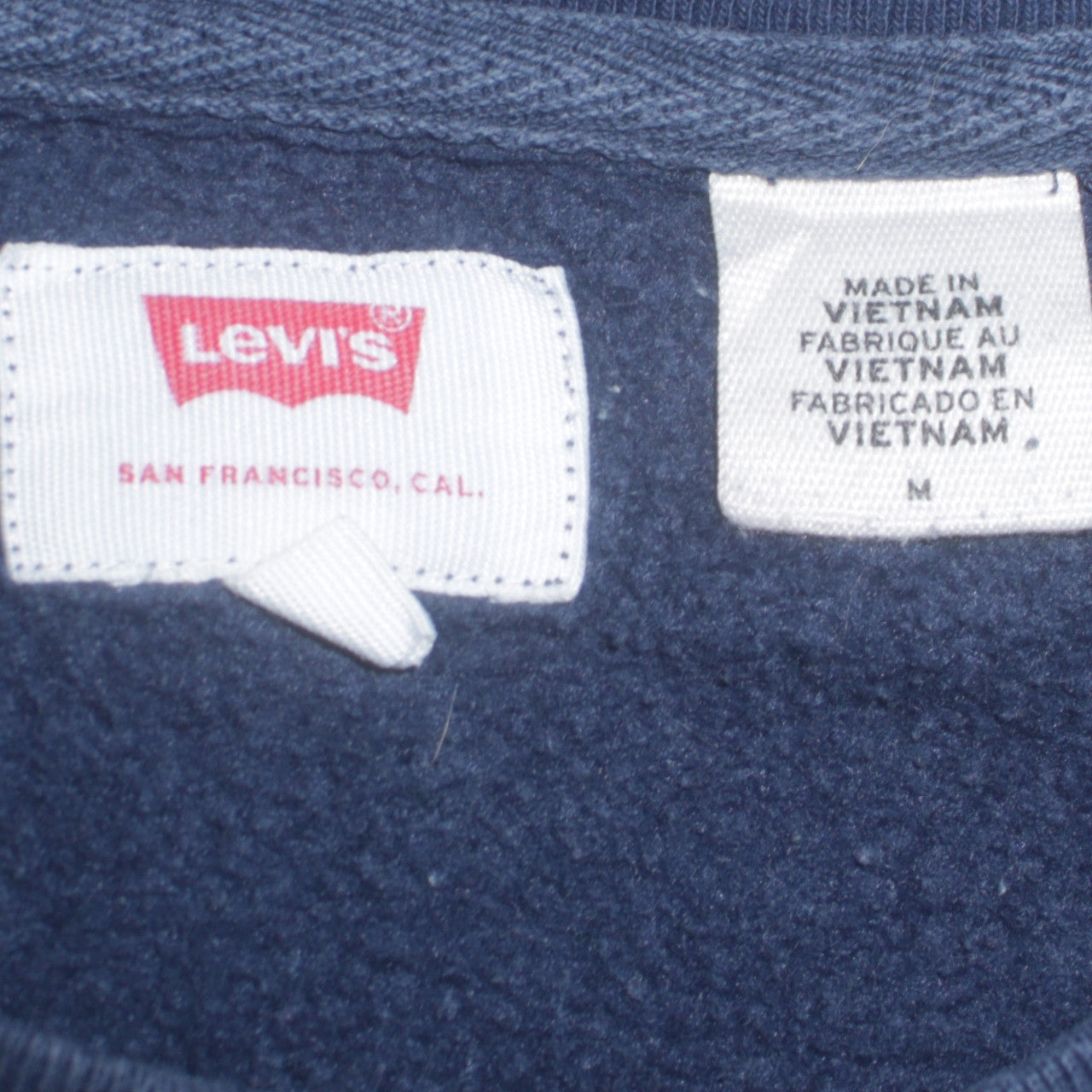 Levi's Men's Blue Crew Neck Logo Pullover Sweatshirt Size M