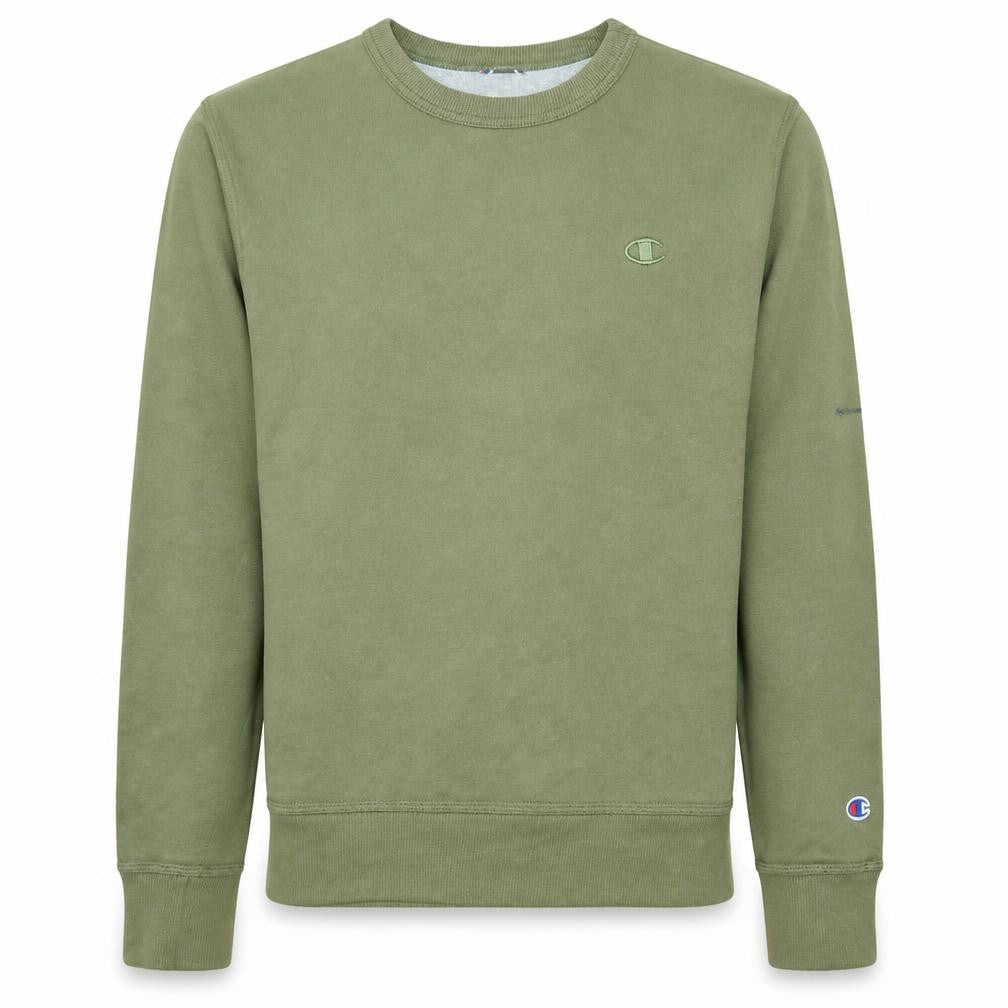Champion Men's Green Crew Neck Fleece Sweatshirt Size S Regular Fit