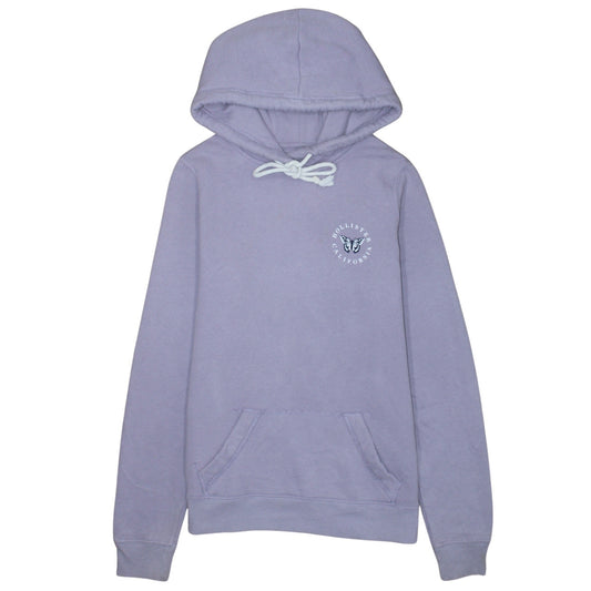 Hollister Women’s Lilac Pullover Hoodie XS Cotton Blend Butterfly Logo