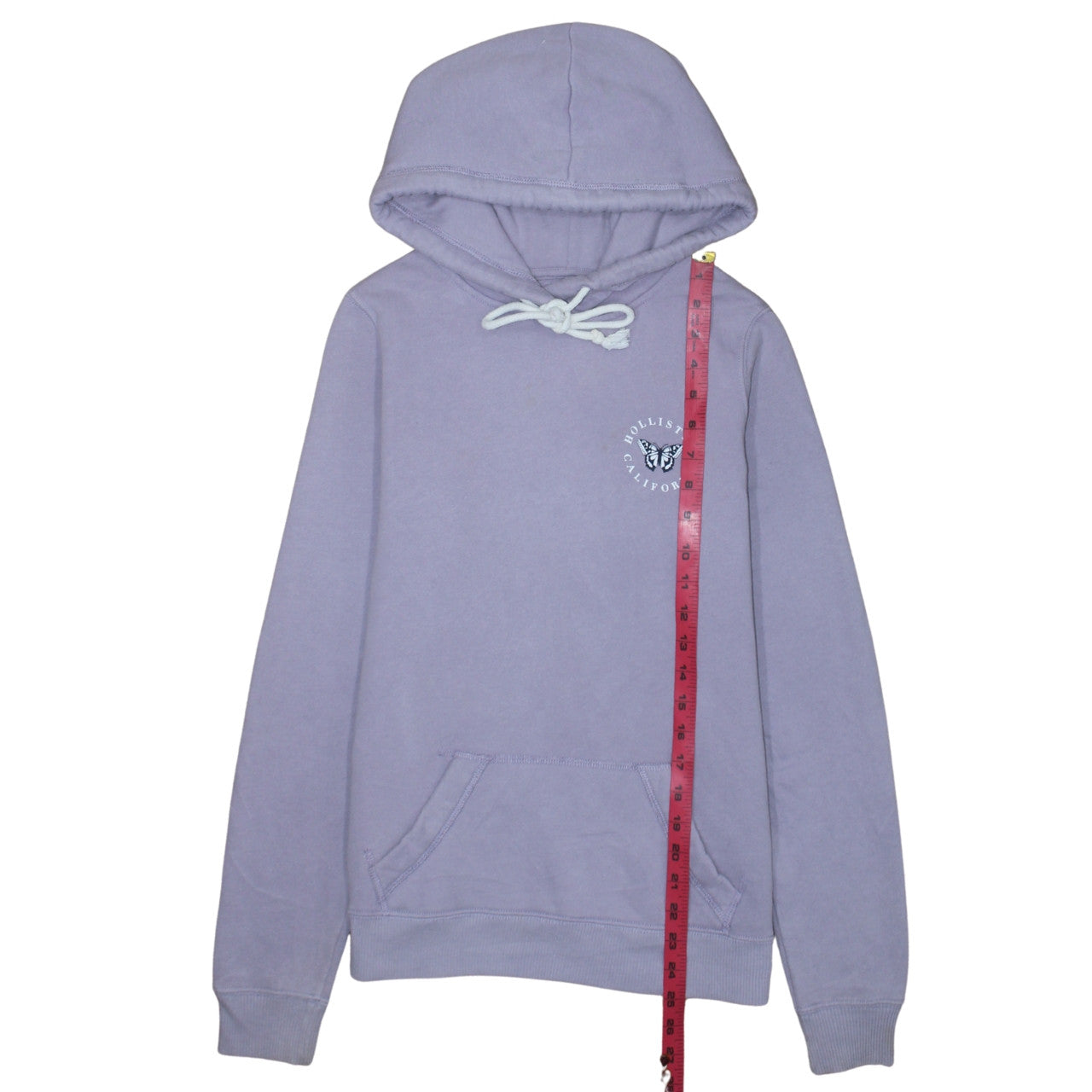 Hollister Women’s Lilac Pullover Hoodie XS Cotton Blend Butterfly Logo