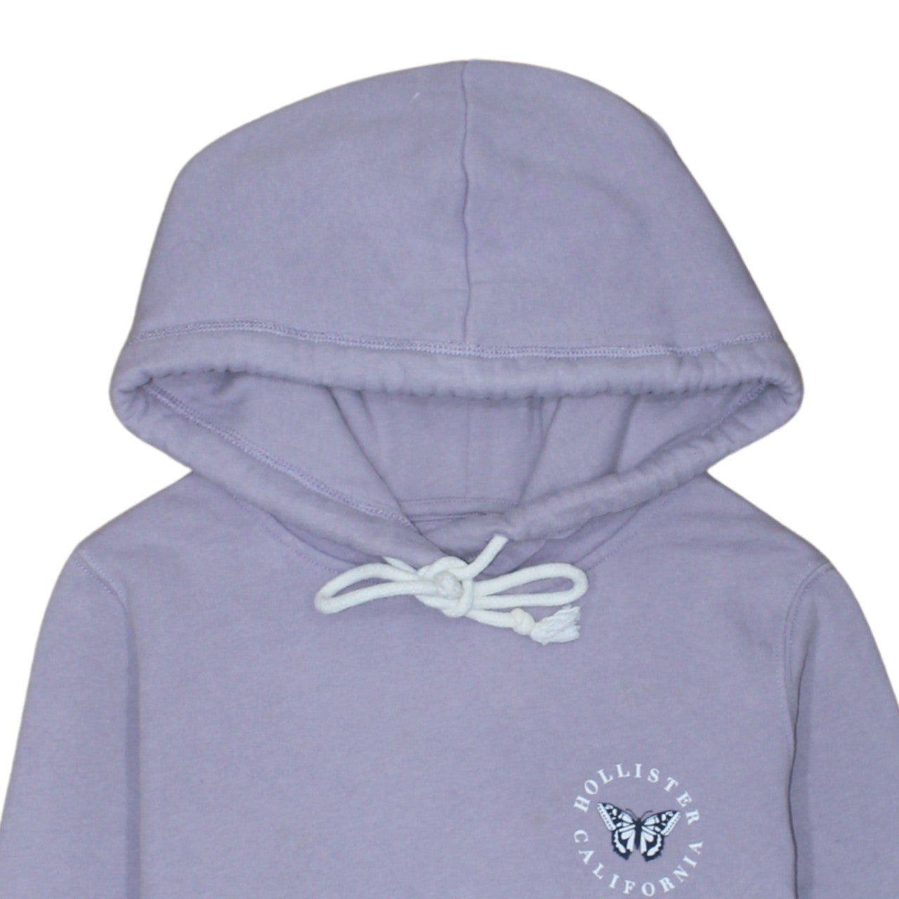 Hollister Women’s Lilac Pullover Hoodie XS Cotton Blend Butterfly Logo