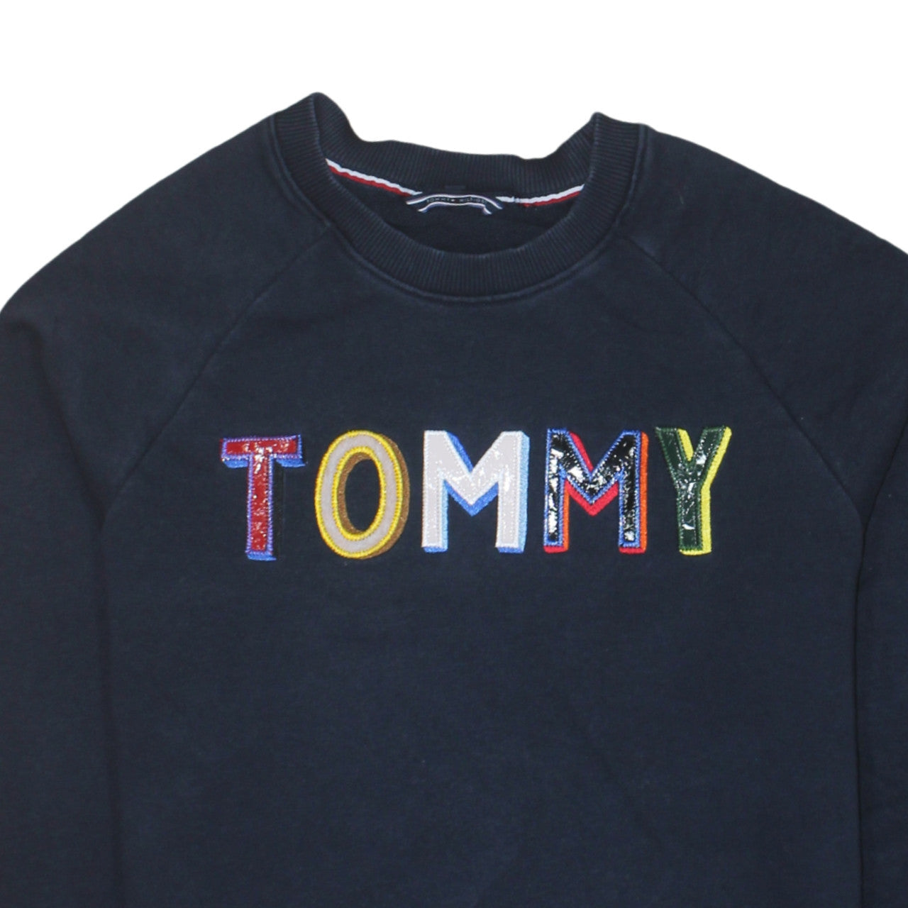 Tommy Hilfiger Women's Navy Blue Pullover Sweatshirt M Embroidered Logo